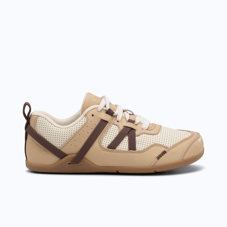 Xero Shoes Prio Leather Shoe in Brown and Cream with Toe Facing Right